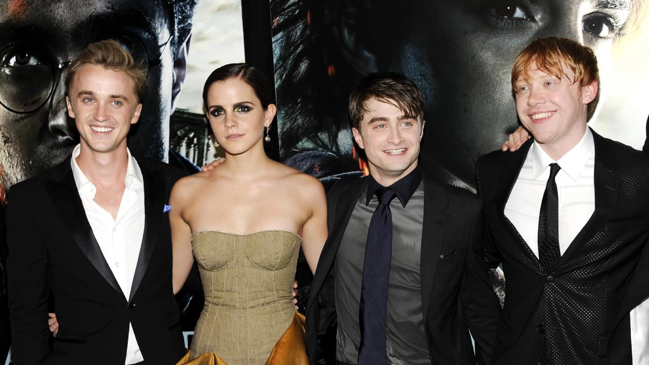 Tom Felton, Emma Watson, Daniel Radcliffe and Rupert Grint in 2011. Picture: AP Photo.