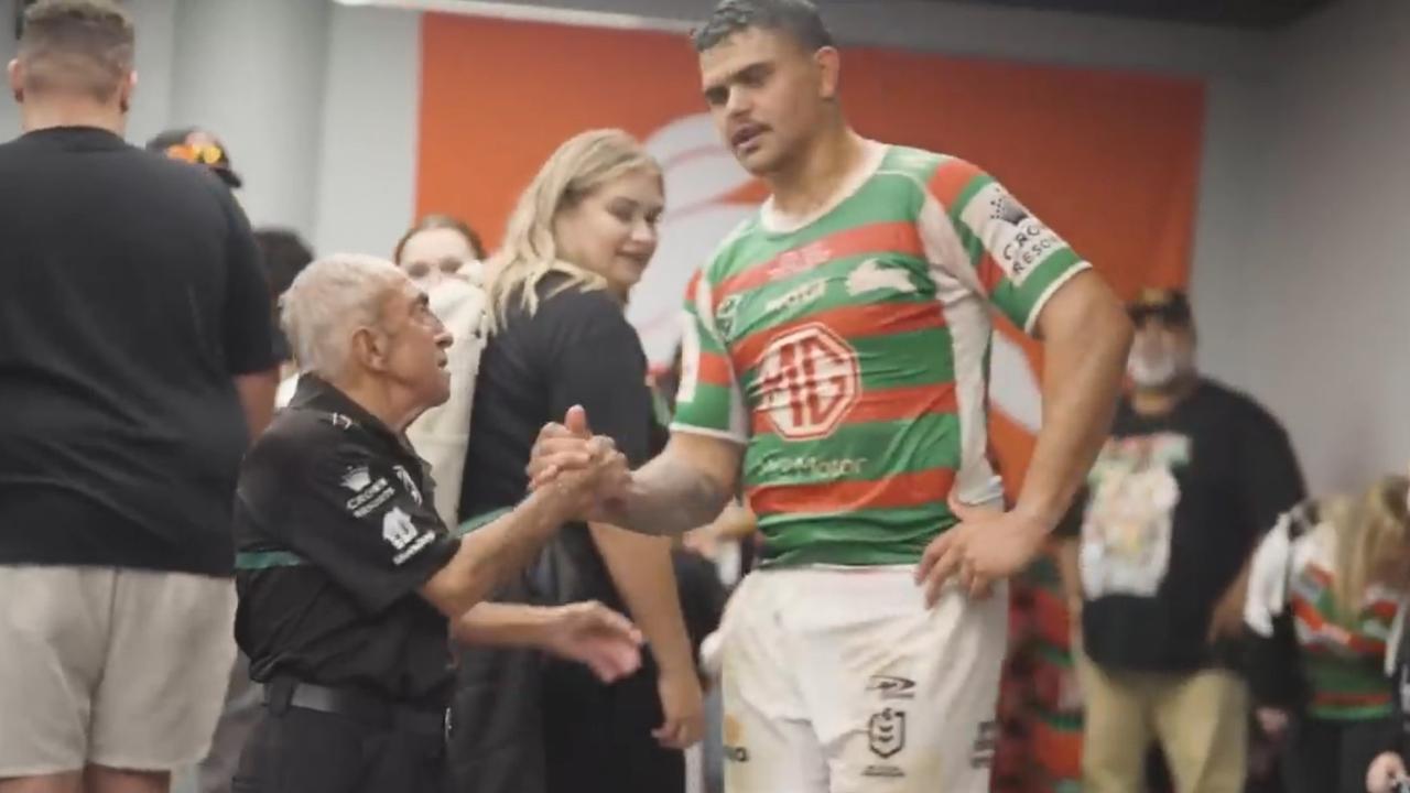 Charlie Gallico with Latrell Mitchell. Photo: YouTube.