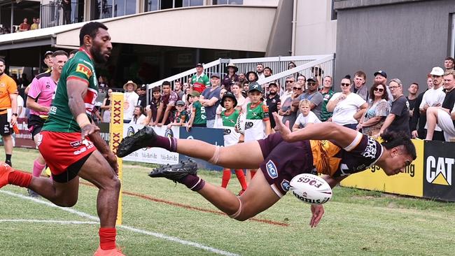 Brisbane Broncos Vs Wynnum Manly pre season match at Wynnum - Bronco Israel Leota Picture Jim O'Reilly