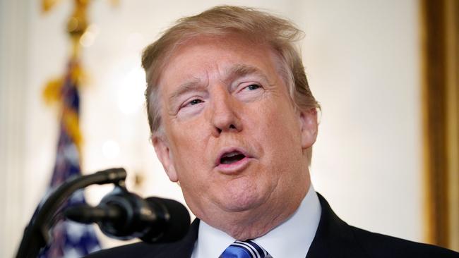 US President Donald Trump has been criticised by students caught up in the Florida high school shooting for his lack of action on gun control. Picture: AFP