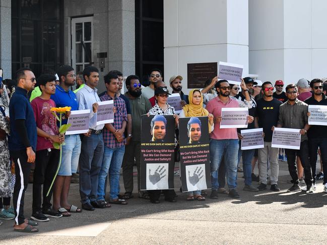 Almost a thousand protesters turned out at Parliament House for Darwin's third rally against crime. Pic: Pema Tamang Pakhrin