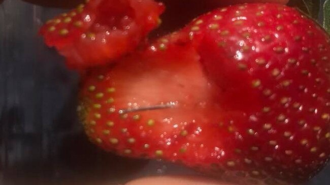 One of the contaminated strawberries in the spate of 2018 incidents.