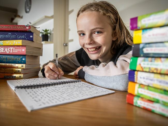 A runner up in last year’s Kids News Short Story Competition, Natalie, is busy planning her entry for this year. Picture: Jake Nowakowski