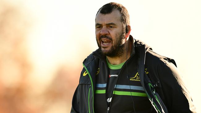 LONDON, ENGLAND - NOVEMBER 29: Michael Cheika, Head Coach of Australia reacts during an Australia training session at Harrow School on November 29, 2016 in London, United Kingdom. (Photo by Dan Mullan/Getty Images)