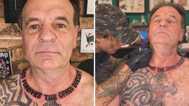 Former CFMEU secretary John Setka has surfaced getting a new tattoo