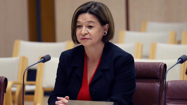 Former Managing Director Michelle Guthrie, at the inquiry in Parliament House in Canberra.Inquiry on matters related to allegations of political interference in the ABC including the termination of the Managing Director Michelle Guthrie, conduct of the Chair and Board, and governance of the ABC at the Environment and Communications References Committee, Parliament House in Canberra. Picture Gary Ramage