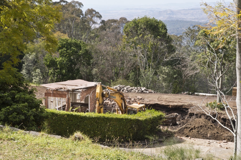 MANSION GONE: Demolition in progress of the house at 2 East Street. Saturday, 1st Sep, 2017, 2017. Picture: Nev Madsen