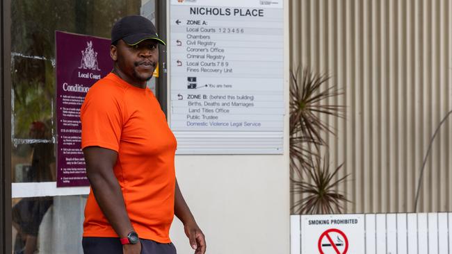 Alleged stalker Reynolds Mandisi Dube leaves Darwin Local Court on Tuesday February 11, 2025. Picture: Pema Tamang Pakhrin