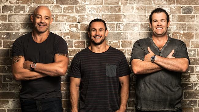 Triple M’s Grill Team: Mark Geyer, Matty Johns and Gus Worland.