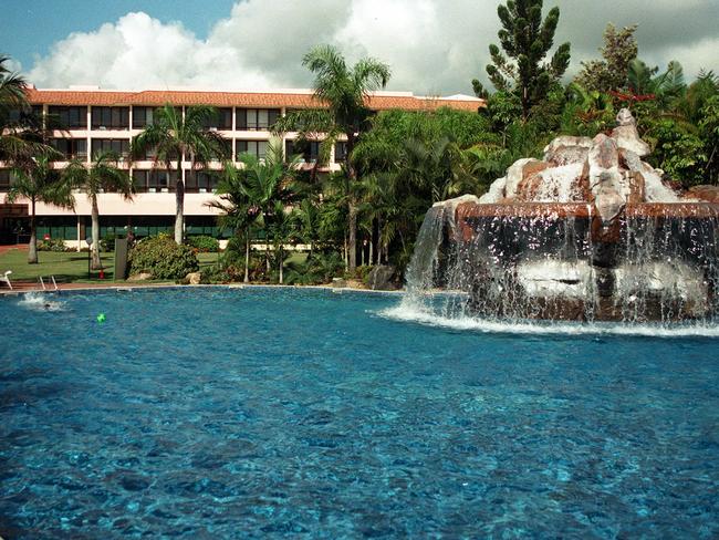 Pool area and accommodation building 3  background at Capricorn International Resort Yeppoon Pic Philip/Norrish 09 Feb 1998 Qld travel tourism holidays buildings