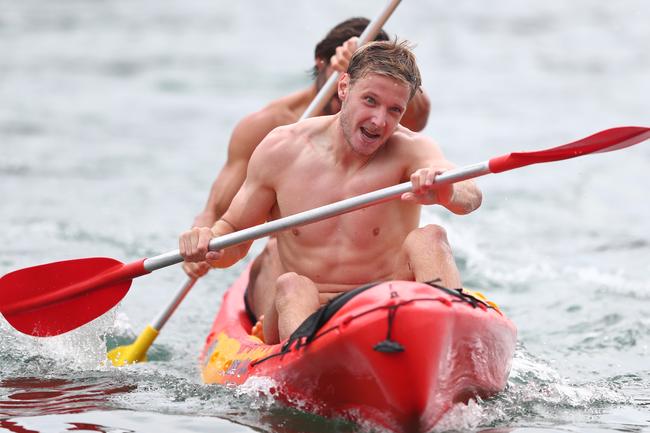 GOLD COAST, AUSTRALIA - JANUARY 23: George Horlin-Smith during a Gold Coast Suns AFL training session at Palm Beach Parklands on January 23, 2020 in Gold Coast, Australia. (Photo by Chris Hyde/Getty Images)