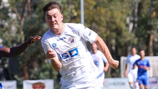 George Lambadaridis in action for Dandenong City. Picture: Brendan Beckett