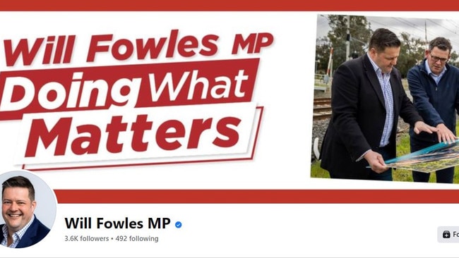 Daniel Andrews still features prominently on Will Fowles Facebook page.