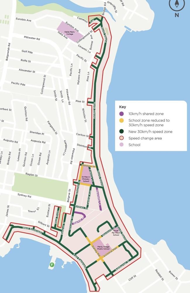 New speed restrictions are being introduced in Manly. Picture: Supplied.