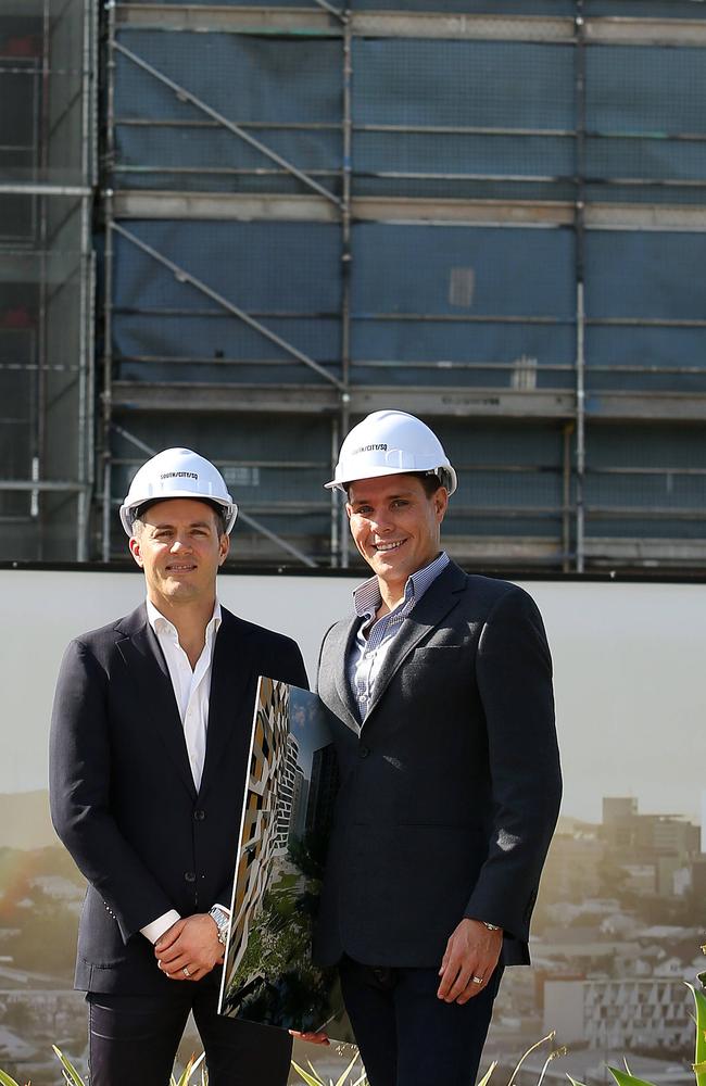 Nando Pellicano with Queensland development manager Michael Kent at South/City/SQ. Picture: Josh Woning.