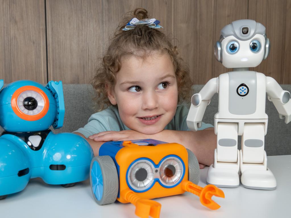 The robots can help students improve their maths, reasoning and social skills. Picture: Tony Gough