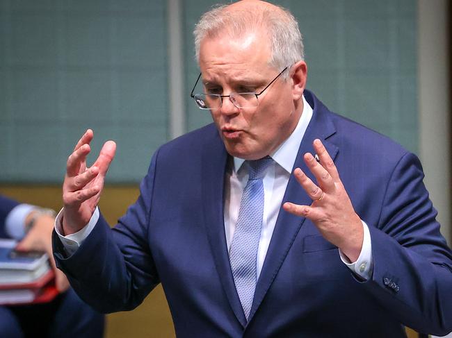 Scott Morrison in parliament. Picture: Getty Images