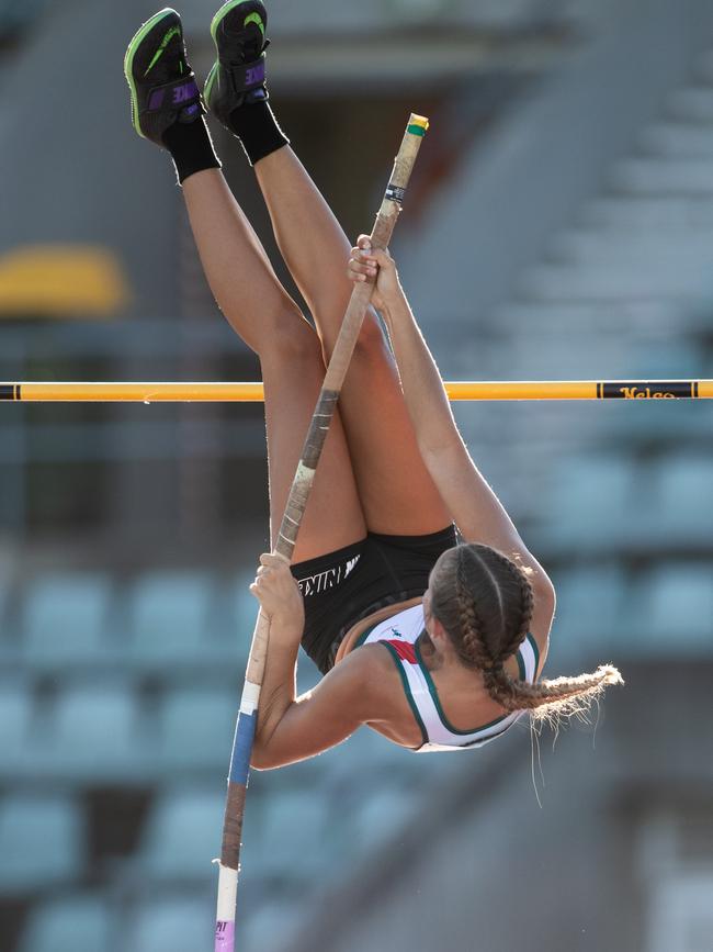 Emma Hopkins from Adamstown in pole vault.