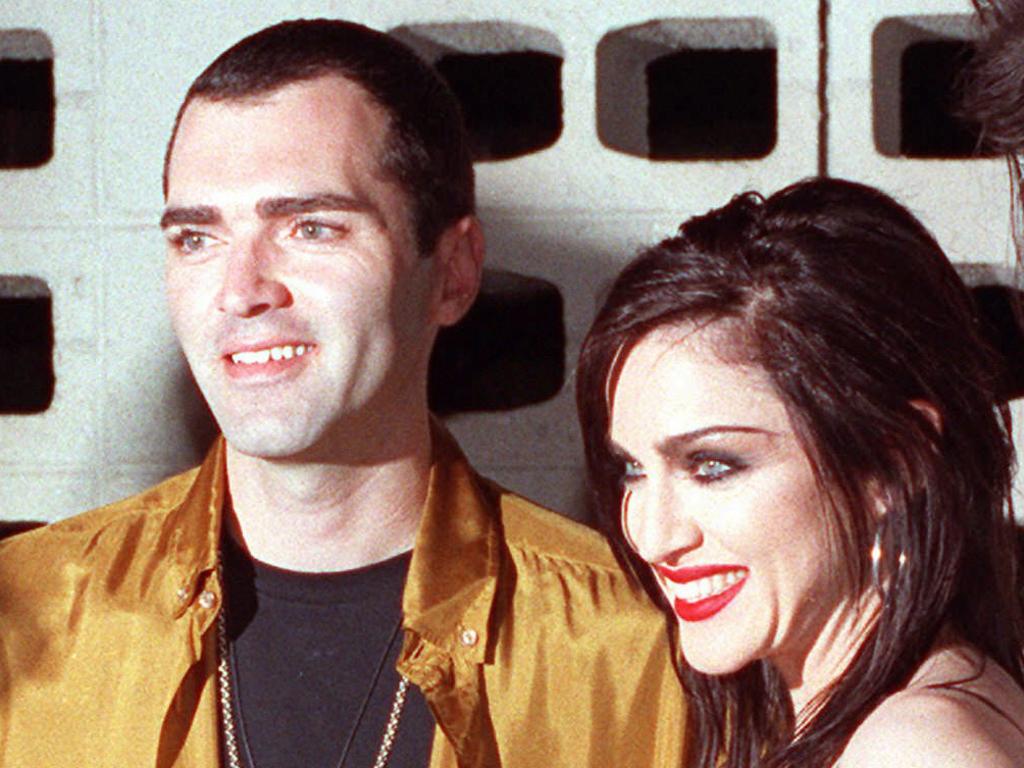 Madonna with her brother Christopher Ciccone in 1991, at the premiere of In Bed With Madonna. Picture: AP