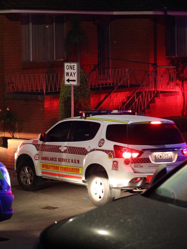 Emergency crews outside the Balmain home. Picture: Dean Asher