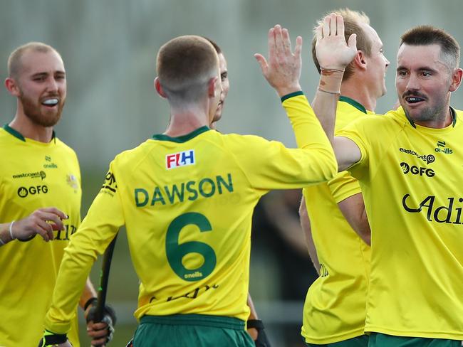 Kookaburras defeated India in the first two tests at the International Festival of Hockey in Perth. Picture: Gary Day