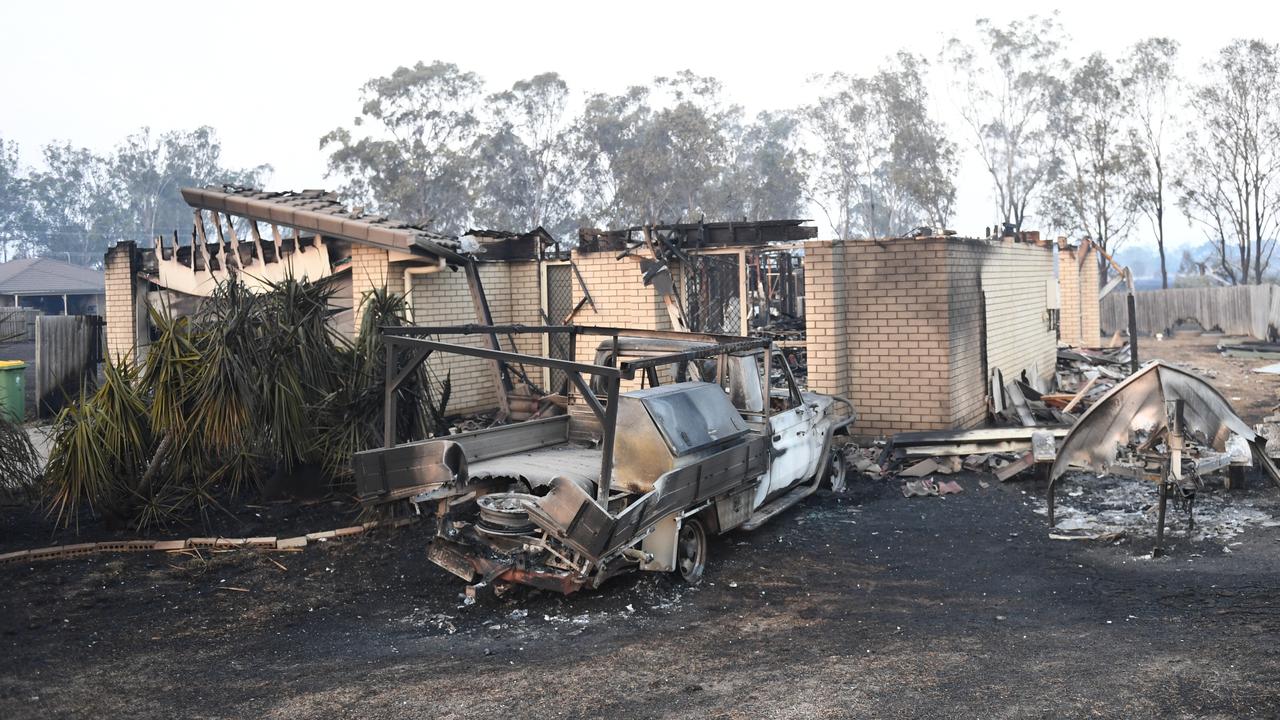 A burnt down house is seen in Laidley, southeast Queensland. (AAP Image/Scott Davis)