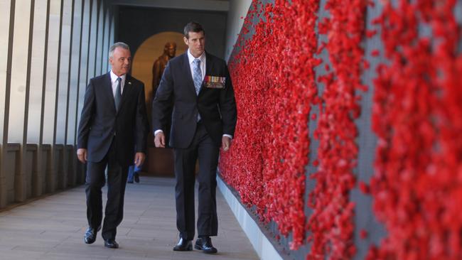 Ben Roberts-Smith with then-director of the Australian War Memorial Brendan Nelson in 2013. Picture: Gary Ramage