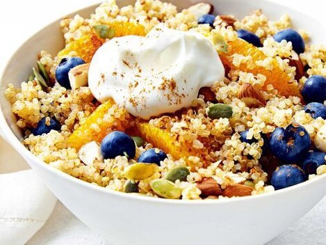 Breakfast quinoa salad.