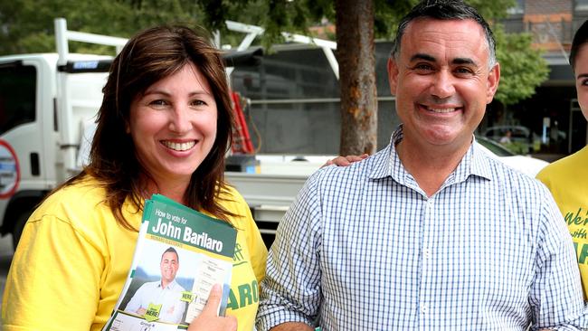 NSW Nationals Leader and Deputy Premier John Barilaro with his wife Deanna. Picture: Kym Smith