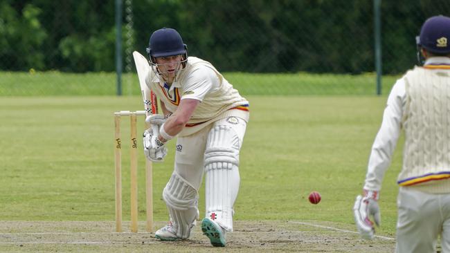 Premier Cricket: Frankston Peninsula v Geelong. Frankston batter Ryan Hammel. Picture:  Valeriu Campan