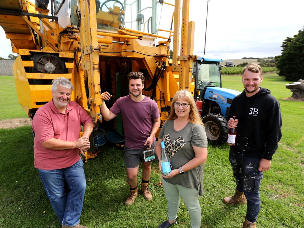 Peter and Liz Kenny with sons Julian and James at the Bellarine Estate. Picture: Mike Dugdale