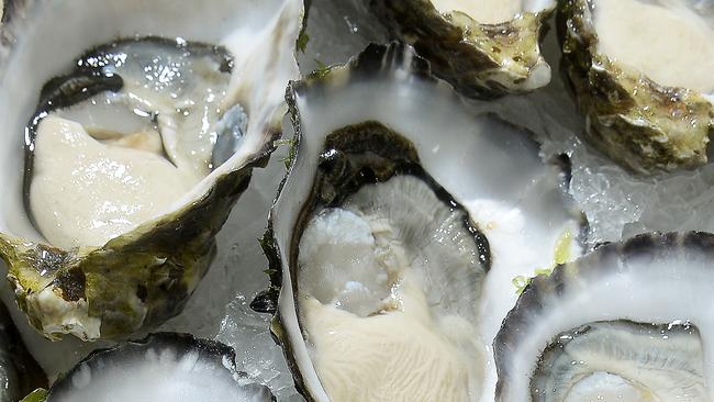 Pacific Oysters. Fish Market at Maroubra. Christmas Seafood for Food and Drink Section. Picture: John Appleyard