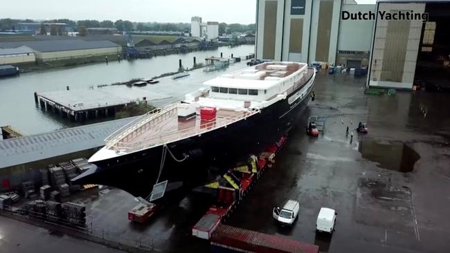 Jeff Bezos’ new vessel is estimated to have cost a half-billion dollars – with an estimated yearly running cost of $37 million. Picture: Dutch Yachting