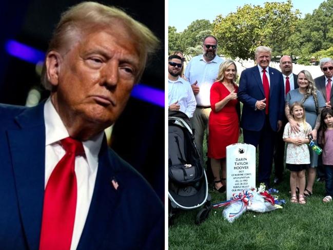 Donald Trump staff in brawl at Arlington National Cemetery. Picture: Twitter.