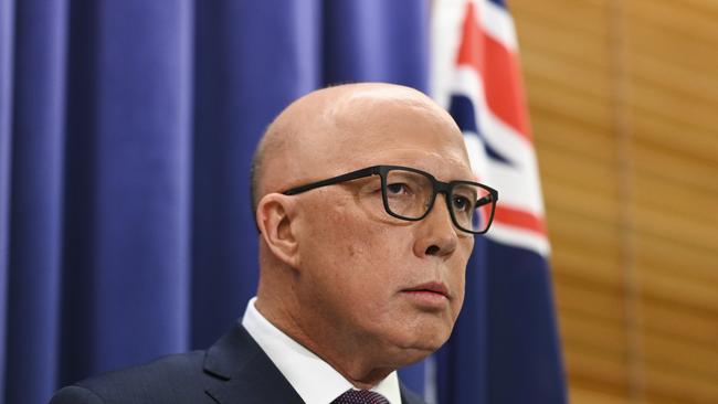 Peter Dutton remains unconvinced that the voting rules for the voice referendum are fair to the No campaign. Picture: NCA NewsWire / Martin Ollman