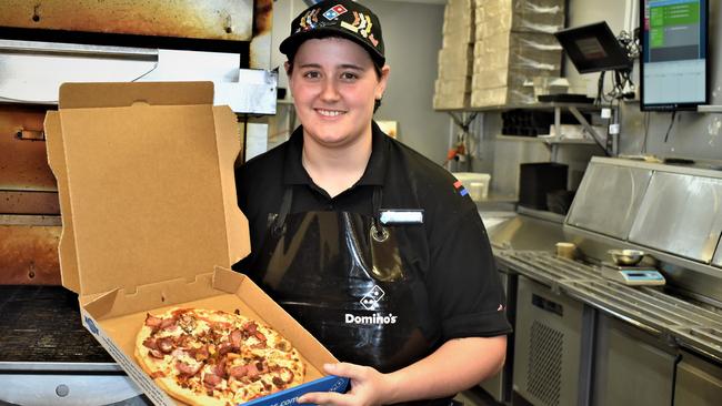 This Gympie 20-year-old has taken out the title of fastest pizza cutter in Australia and New Zealand. Picture: Kristen Camp