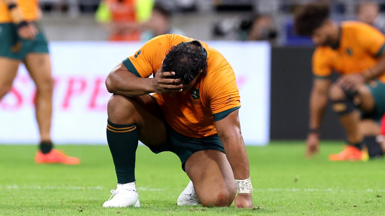 The Wallabies are on their knees. Picture: Alex Livesey/Getty Images