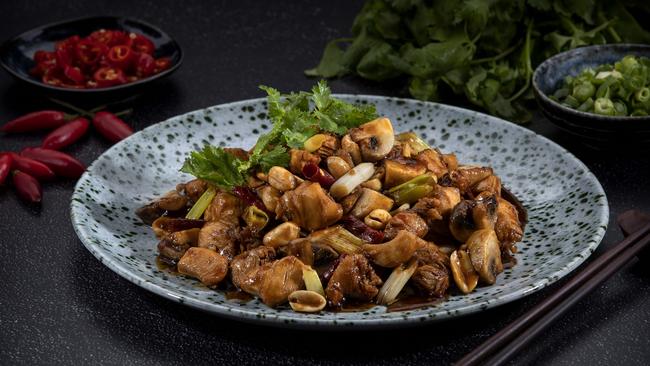 Kung pao chicken at Mei Wei Dumplings at Treasury Brisbane in the CBD.