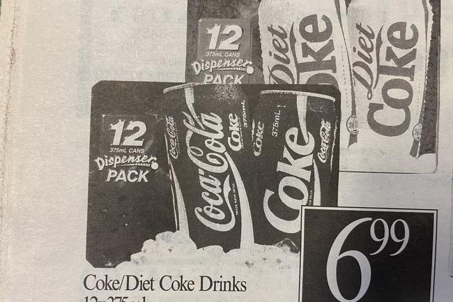 A 12-packof Coke for $6.99. Advertisements in the Gold Coast Bulletin, August 1995. Gold Coast History.