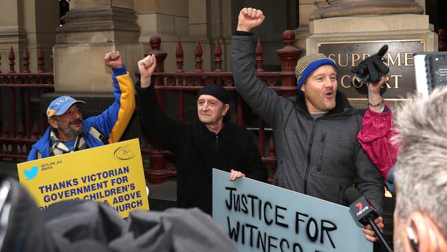 Protesters celebrate outside court. Picture: Getty