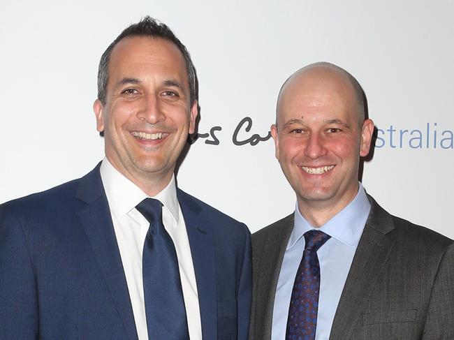 Andrew Abdo and Todd Greenberg pictured at the 2016 News Corp Come Together presentation held at Fox Studios in Moore Park Sydney.Picture: Richard Dobson