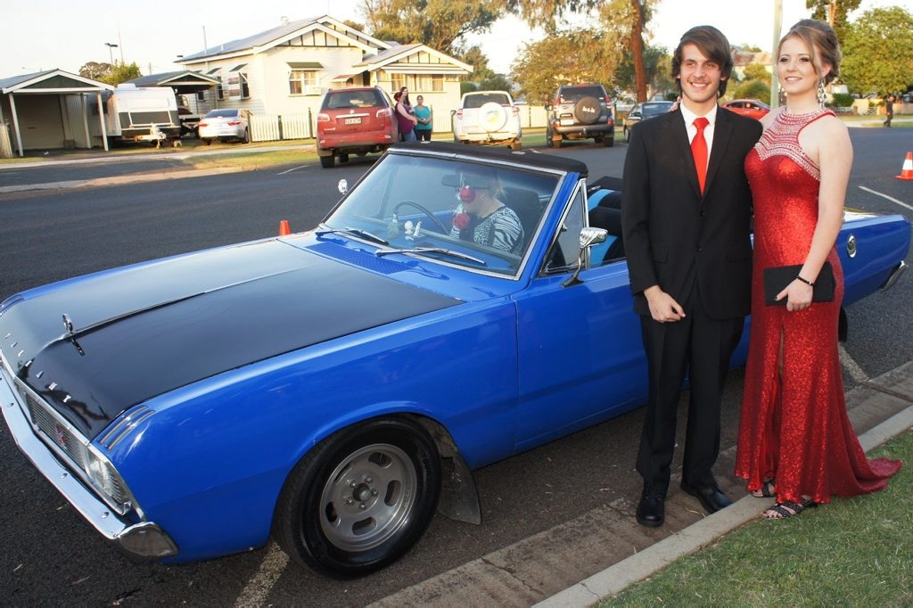 SHIMMERING RED: Lachlan Webb and Brittany Vonhoff. Picture: Photo Contributed