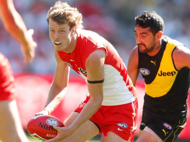 Nick Blakey has re-signed with the Swans until the end of 2024. Picture: Michael Willson/AFL Photos via Getty Images