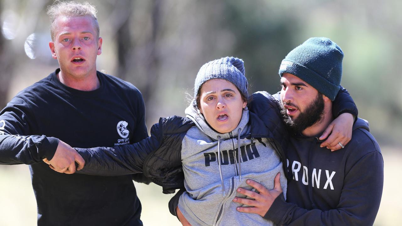 Kelly Elfalak collapsed when she learnt her son was safe. Picture: NCA NewsWire/Peter Lorimer