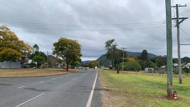 The aftermath of a serious single vehicle crash on Yabba Creek Road at Imbil. A young man was flown to hospital in a critical condition after his car struck a pole.