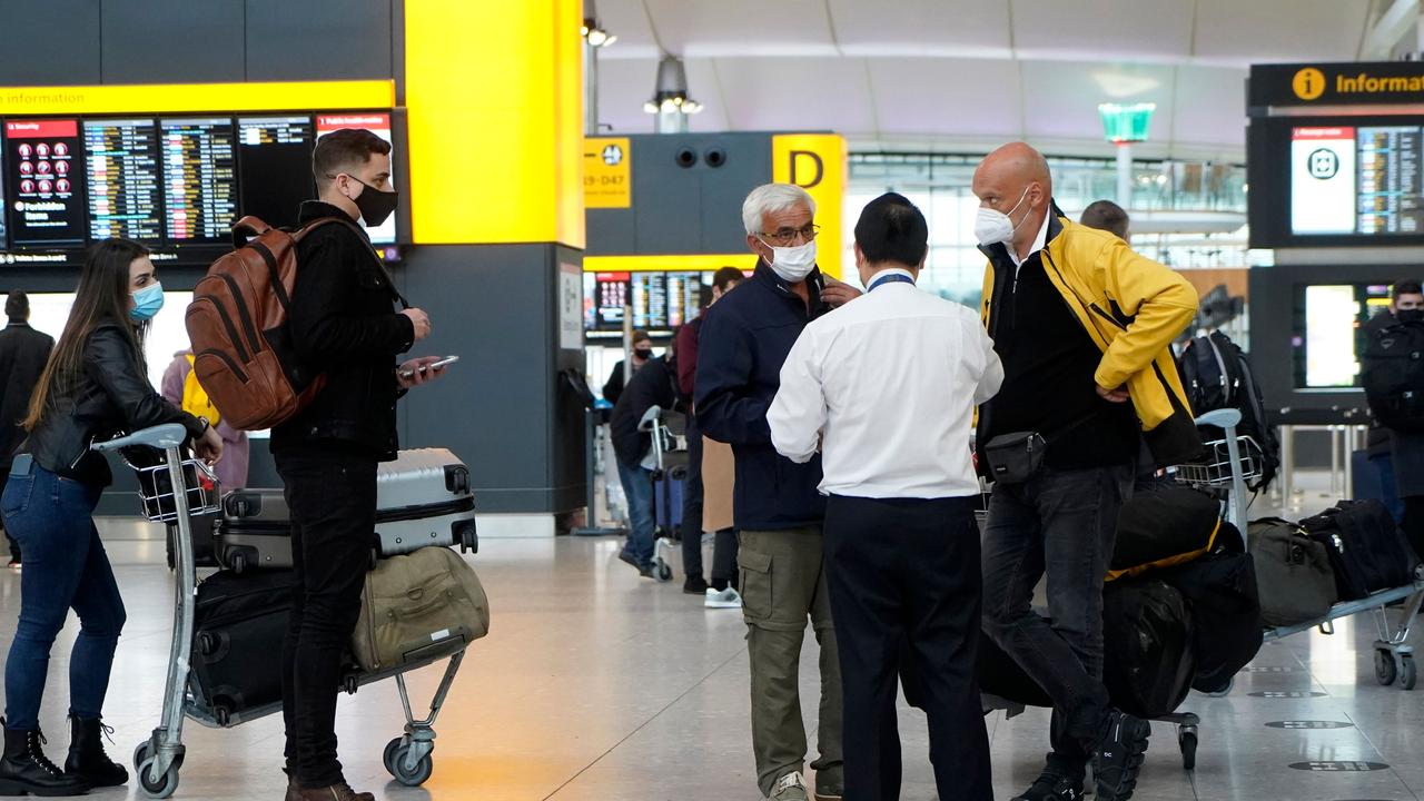 Terminal 2 of Heathrow Airport in west London as a string of countries around the world banned travellers arriving from the UK, due to the rapid spread of a new, more-infectious coronavirus strain. Picture: Niklas Halle'n / AFP