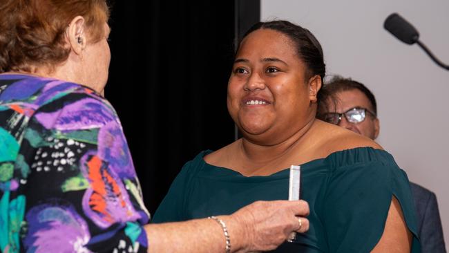 Lucy Aigea at the 2024 NRL NT Frank Johnson / Gaynor Maggs medal night. Picture: Pema Tamang Pakhrin