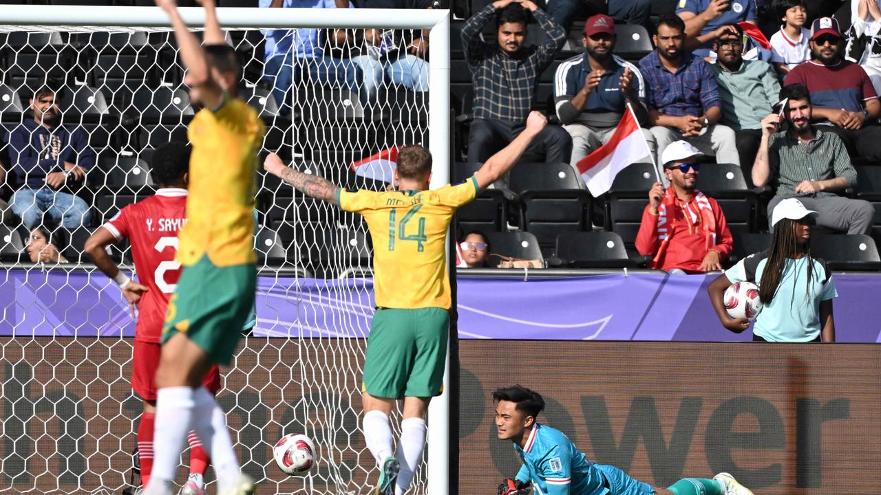 Australia celebrate going ahead. Picture: AFP