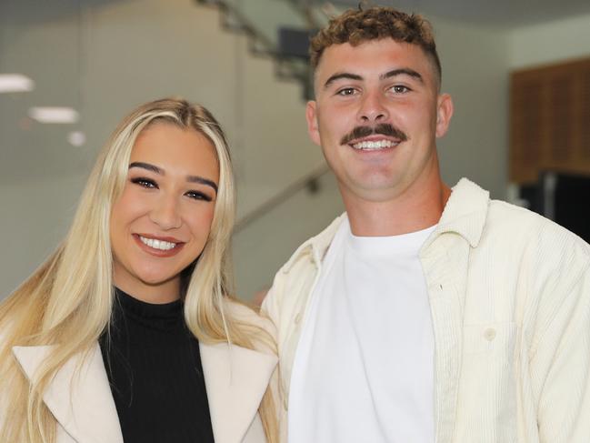 Madison Zahn and Blake Tansey at the Tim Tszyu vs Carlos Ocampo Interim WBO Super Welterweight World title contest at the Convention Centre in Broadbeach. Photo: Regi Varghese
