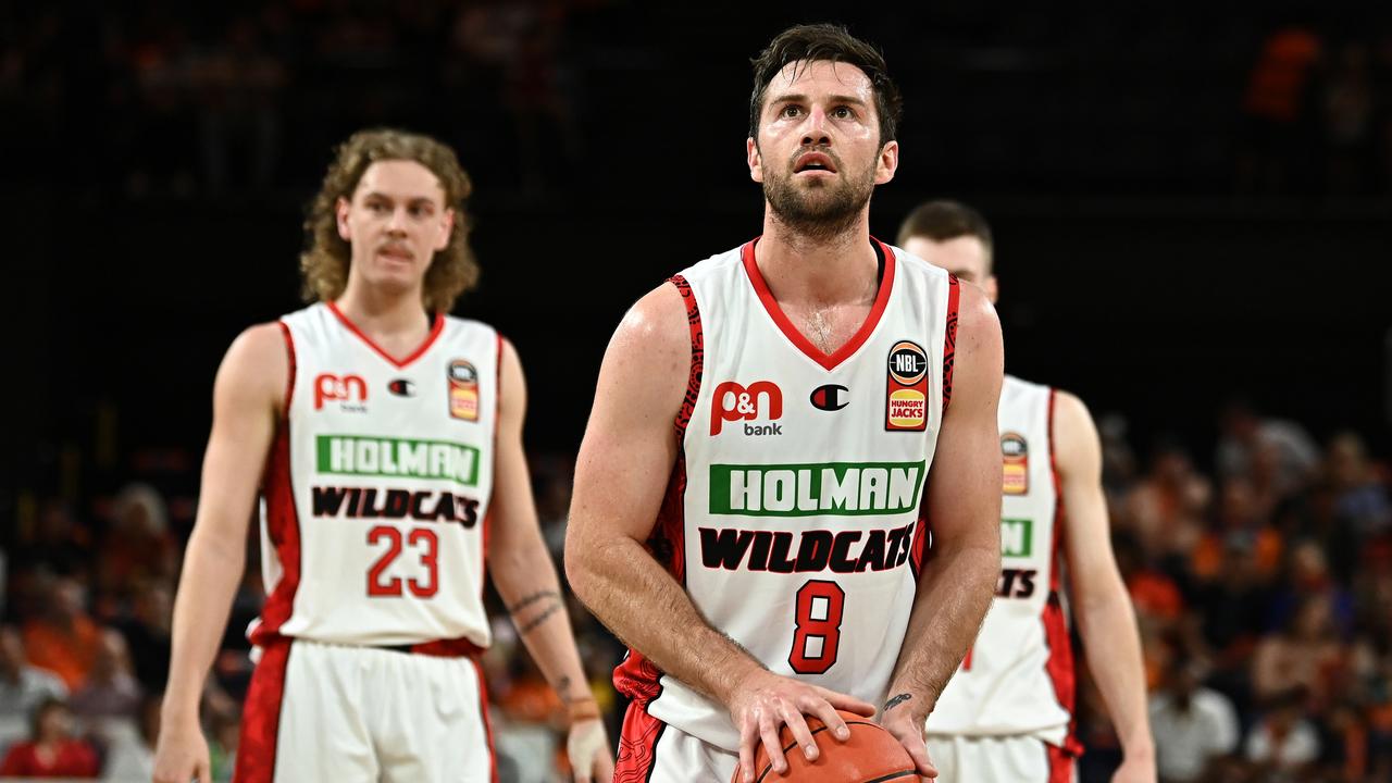 CAIRNS, AUSTRALIA - OCTOBER 10: Mitch Norton of the Wildcats in action during the round two NBL match between Cairns Taipans and Perth Wildcats at Cairns Convention Centre, on October 10, 2022, in Cairns, Australia. (Photo by Emily Barker/Getty Images)